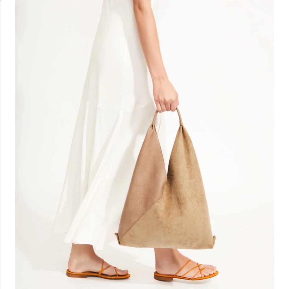 SHIRALEAH VEGAN LEATHER CAMEL TAN BEIGE ARDEN TOTE SLOUCHY HOBO BAG